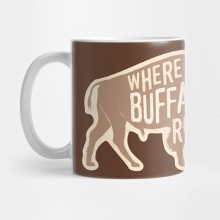 Where the Buffalo Roam Vintage Western Bison Mug